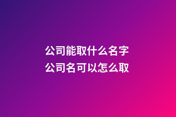 公司能取什么名字 公司名可以怎么取-第1張-公司起名-玄機派